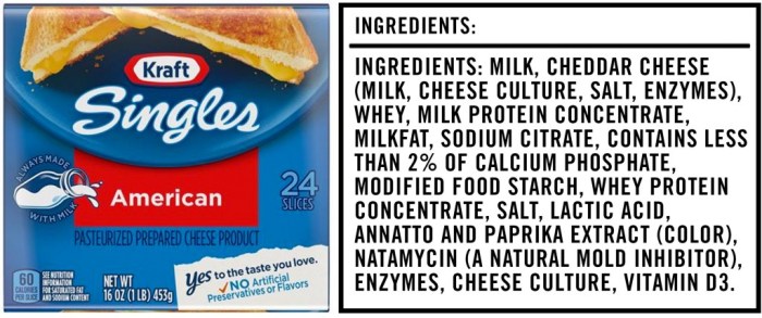 Nutrition facts american cheese 1 slice