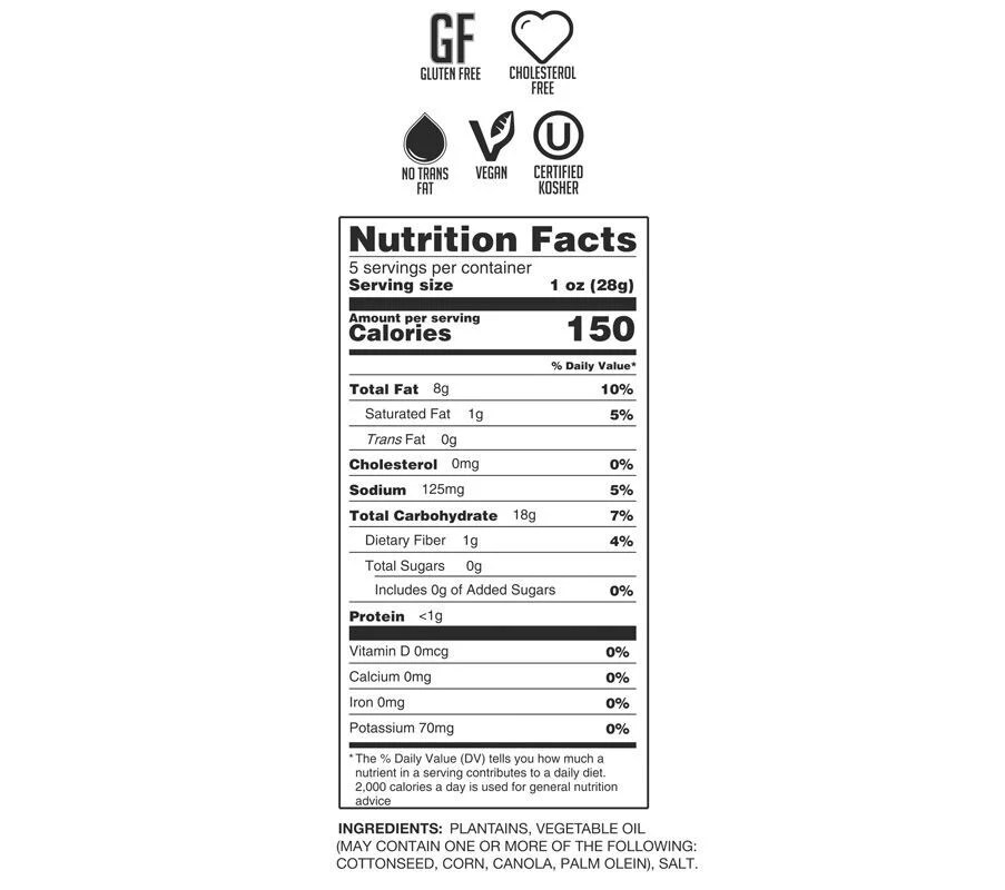 Plantain chips nutrition facts