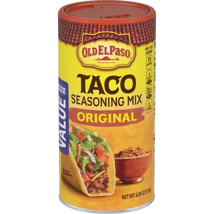 Old el paso taco seasoning nutrition facts