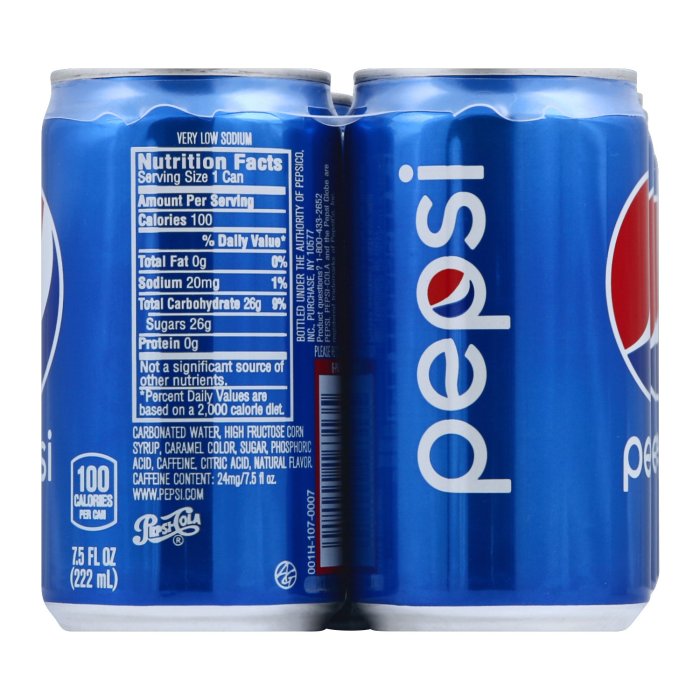 12 oz pepsi nutrition facts