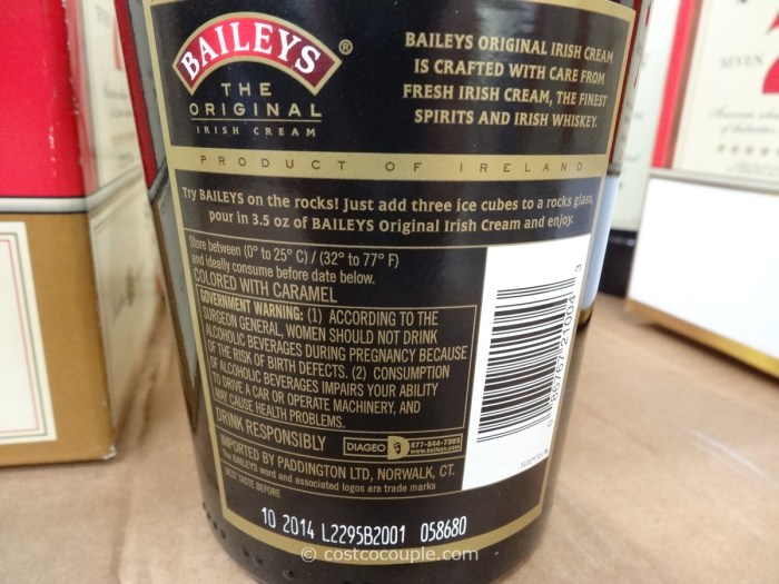 Nutrition facts of baileys irish cream