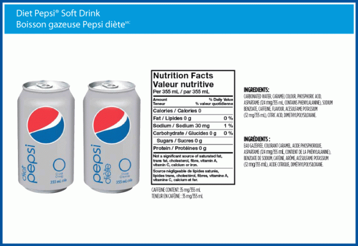 12 oz pepsi nutrition facts