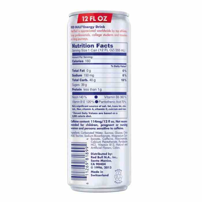 Red bull 16 oz nutrition facts